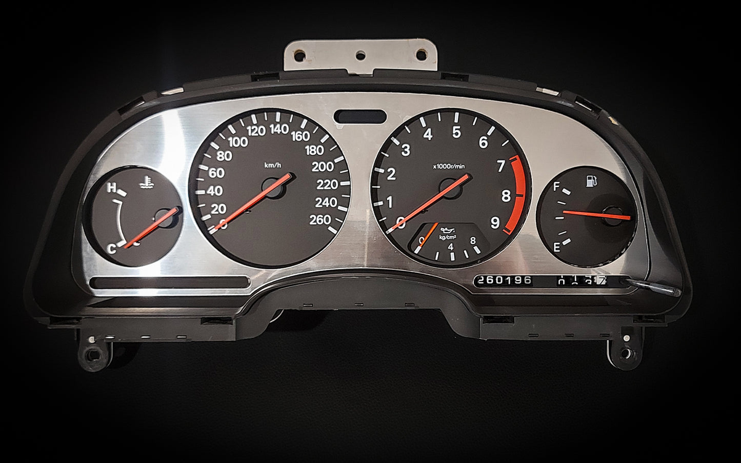 Nemesis Corp Nissan 300zx Z32 Dash Cluster Overlay Brushed Aluminium Front Side