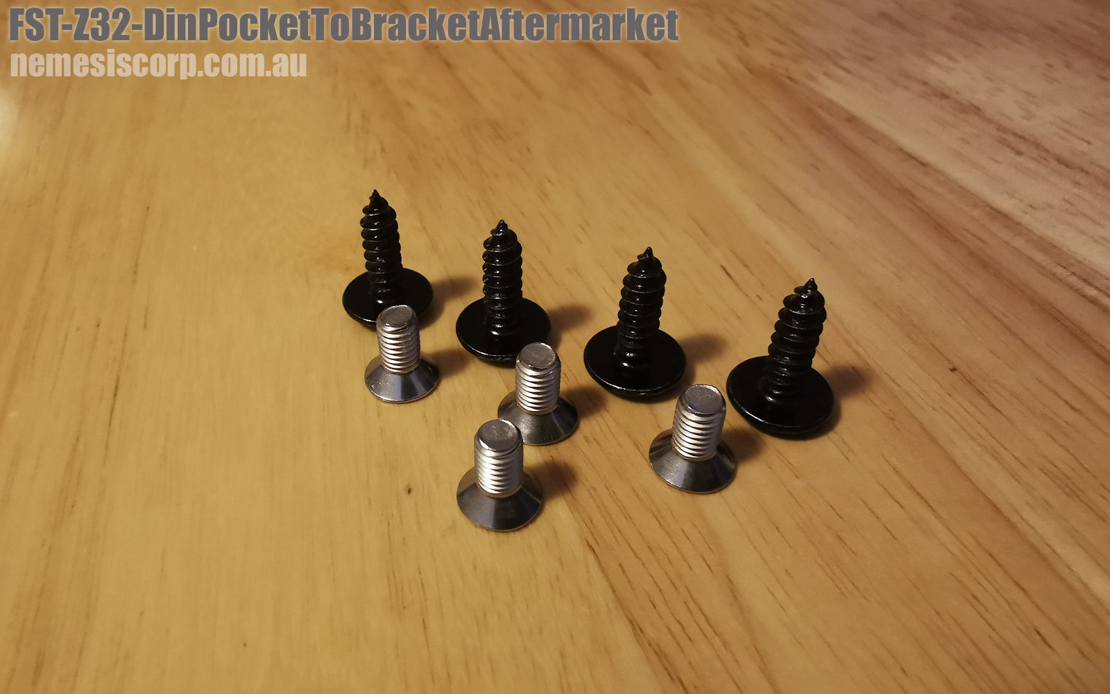 Aftermarket Stereo / DIN Pocket To Bracket Screw Fastener Kit - Nissan 300ZX Z32