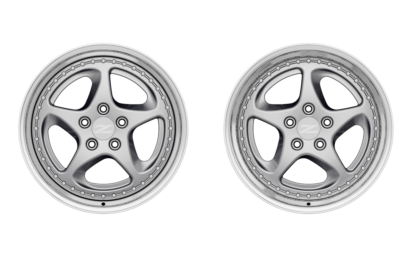 Custom Nissan 300zx Z32 OEM Style Wheels in Hyper Silver Front Face