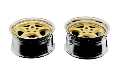 Custom Nissan 300zx Z32 OEM Style Wheels in Gold Side Profile