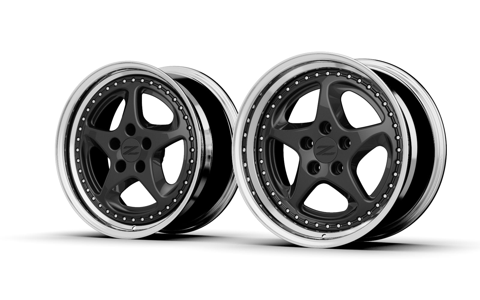 Custom Nissan 300zx Z32 OEM Style Wheels in Black Front Side Reverse