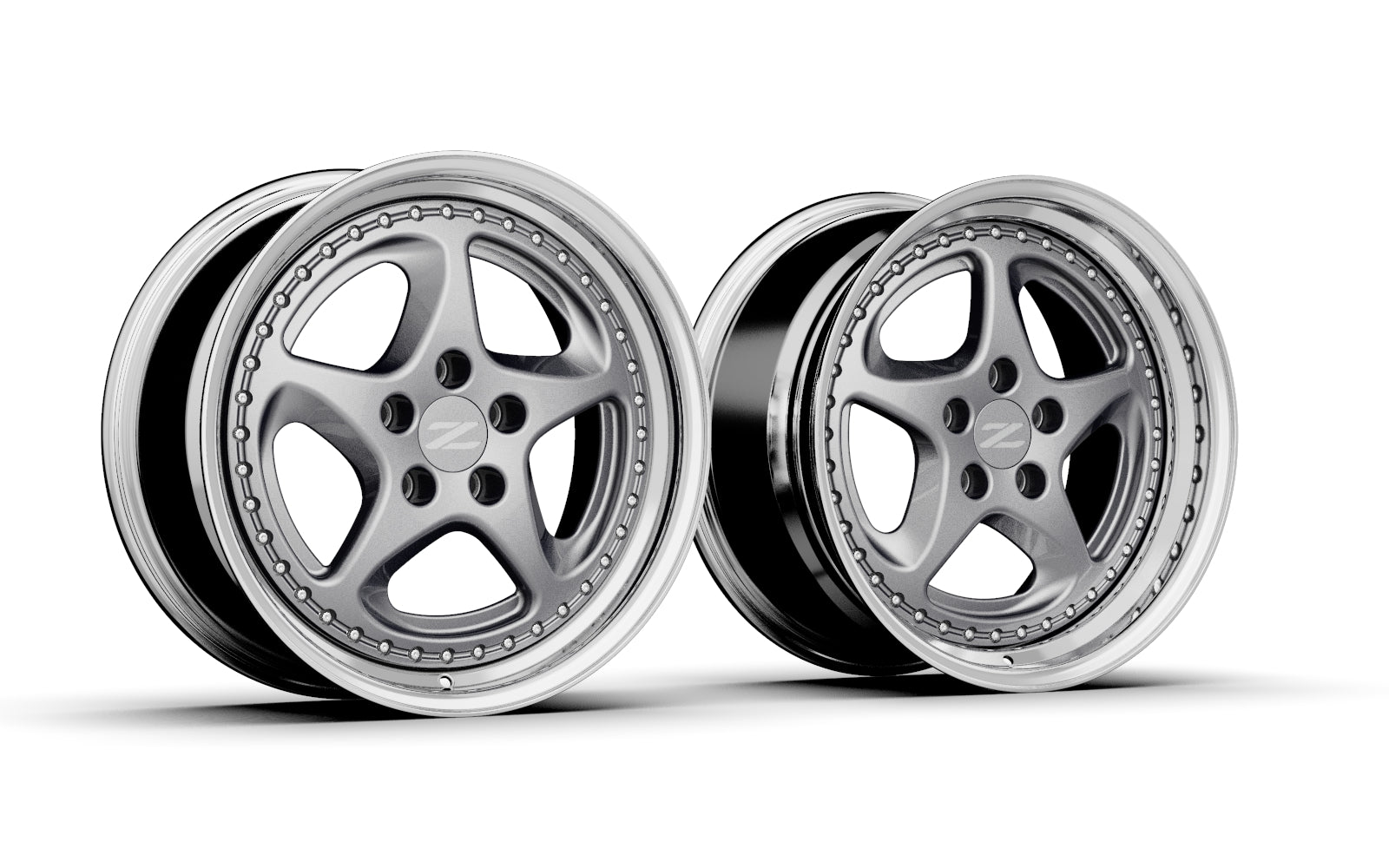 Custom Nissan 300zx Z32 OEM Style Wheels in Gun Metal Grey Front Side