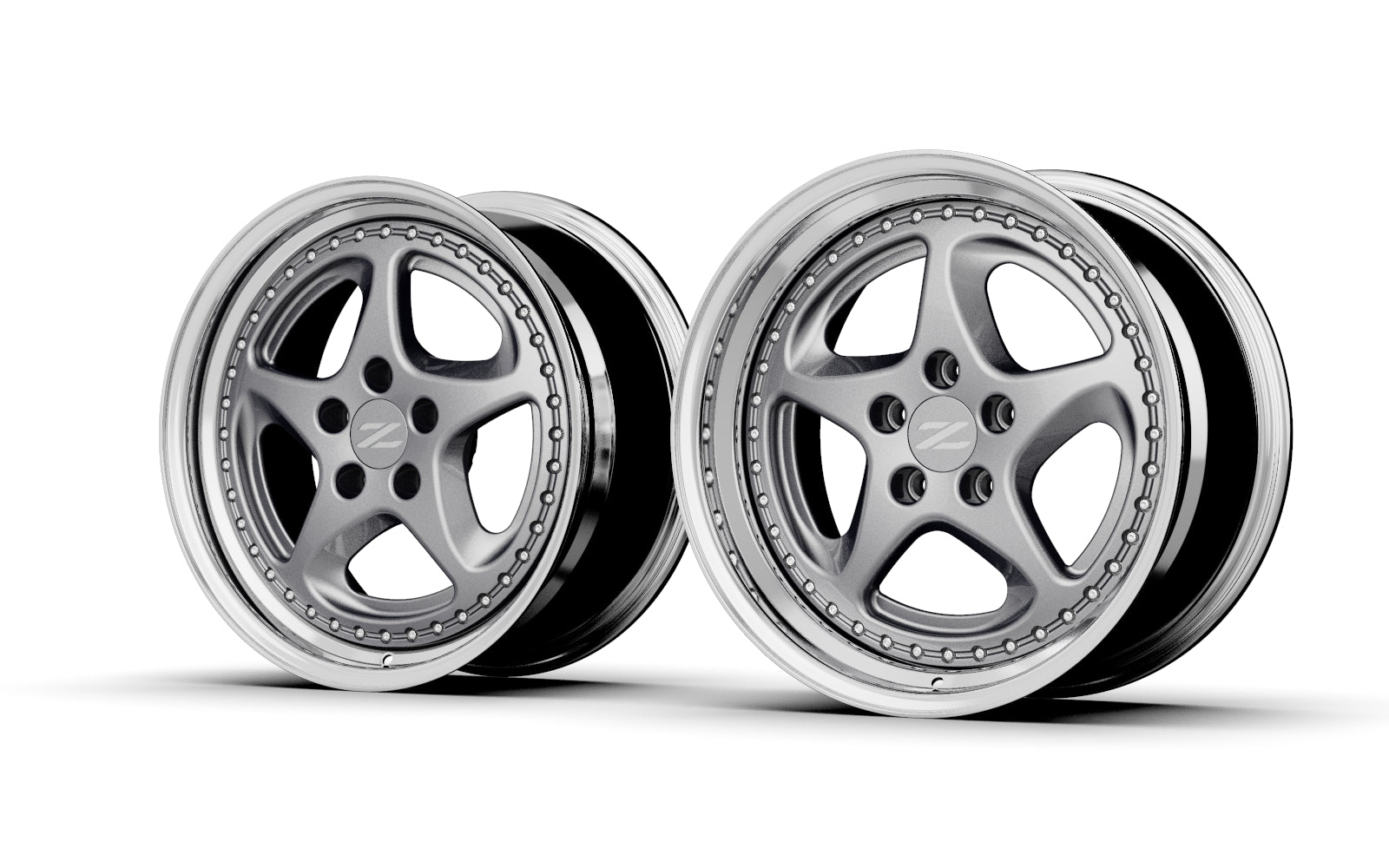 Custom Nissan 300zx Z32 OEM Style Wheels in Gun Metal Grey Front Side Reverse