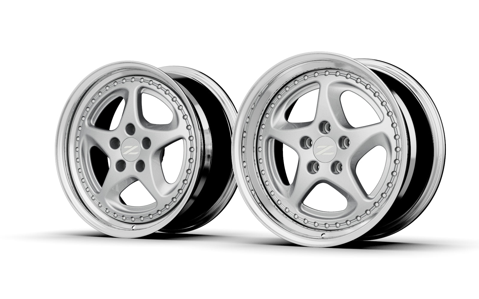 Custom Nissan 300zx Z32 OEM Style Wheels in Hyper Silver Front Side Reverse