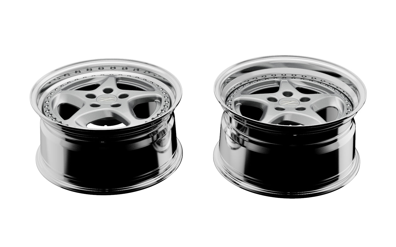 Custom Nissan 300zx Z32 OEM Style Wheels in Gun Metal Grey Side Profile